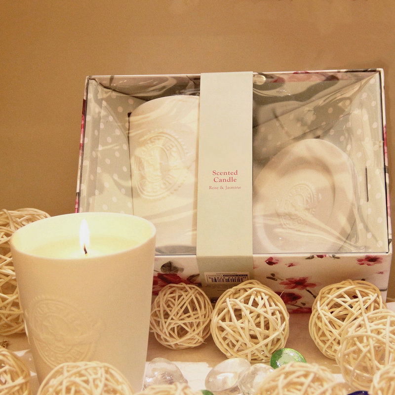 Candle supplier wholesale private label ceramic candles gift set with own brand customized packaging in different sizes